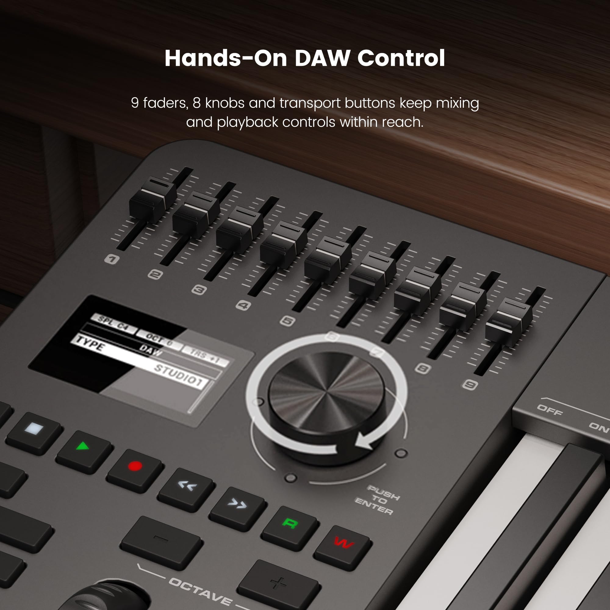 Amazon.com: NUX NTK-49 MIDI Keyboard Controller, 9 Faders，8